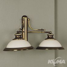 Austrian Old Lamp kinkiet 2x60W E27 230V antyczny mosiądz